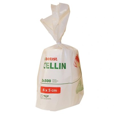 Vata buničitá dělená B-CELLIN, buničité tampony 4 x 5 cm, 2 role x 500 ks