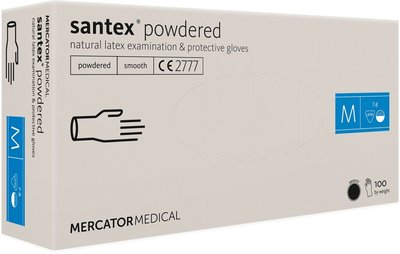 Vyšetřovací rukavice latexové santex