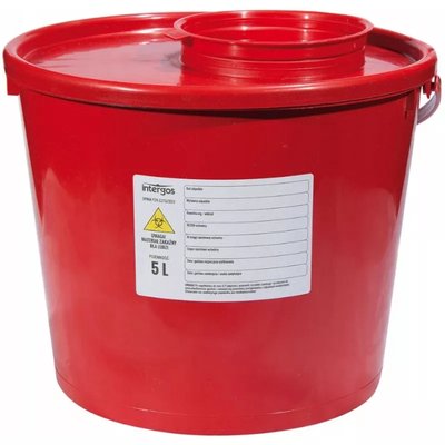 Pojemnik na odpady medyczne czerwony INTERGOS 5L