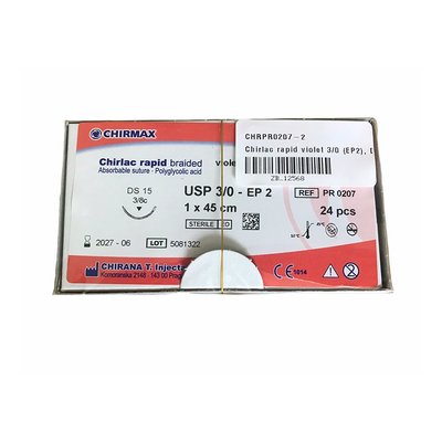 Chirlac rapid braided violet 3/0 (EP2), DS15, 1 x 45 cm, 24 ks v balení