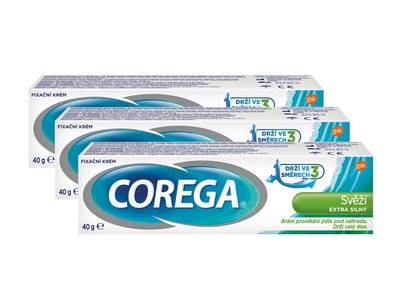 Corega Extra Strong Fresh fixační krém 3×40 g