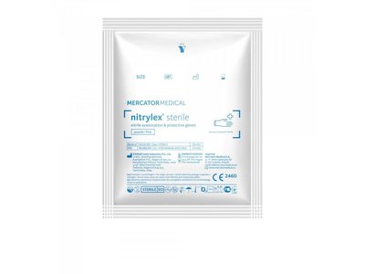 NITRYLEX Sterile/ PROHAND - Sterilní vyšetřovací nepudrované nitrilové rukavice, modré - Velikost: S