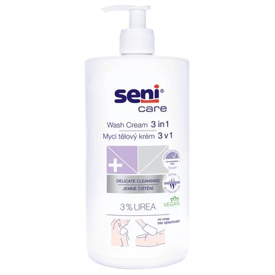 Seni Care mycí tělový krém 3v1 pro použití bez vody, 1000 ml
