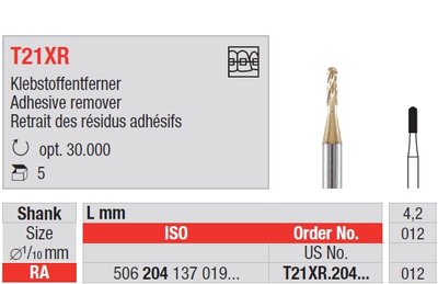 Edenta T21XR - karbidový nástroj na odstraňovanie adhezív - 5 ks