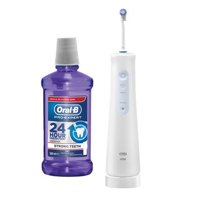 Oral-B AquaCare 4 ústní sprcha + Oral-B Pro-Expert Strong Teeth ústní voda 500 ml