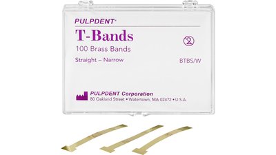 PCA T-Bands - Packung 100 Stück breit, gerade, Messing