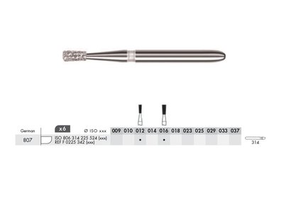 Diamant - obrácený kónus FG M (6ks) - Velikost: 016