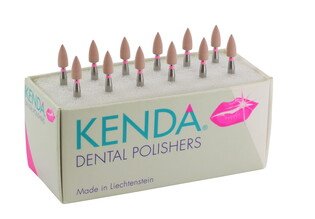 Gumki do kompozytów hybrydowych Kenda Hybrid 0106 różowe stożek mały 12szt z nasypem diamentowym, polerowanie ostateczne