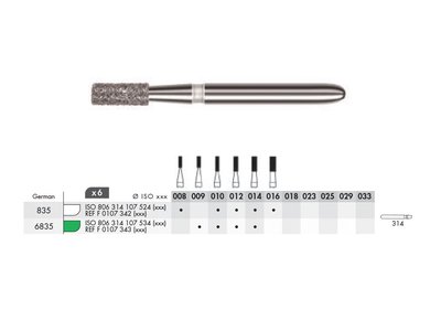 Diamant - krátký válec FG (6ks) - Velikost: F010734201400