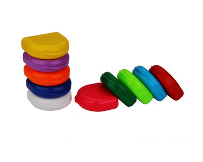 Małe pudełko na aparat ortodontyczny 10 szt. - limonkowy