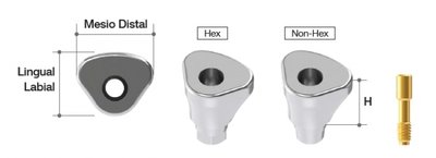 MEGAGEN AR Healing Abutment Incisor - M=4 / L=5 / H=7 Hex