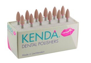 Gumki do kompozytów hybrydowych Kenda Hybrid 0108 różowe stożek 12szt w op z nasypem diamentowym, polerowanie ostateczne