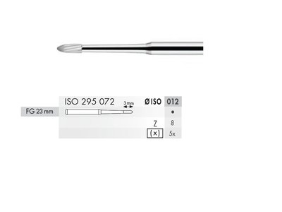 Tvrdokovové vrtáčky kuželovitý hrot (5ks)