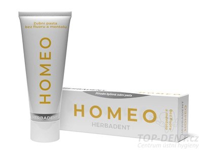 Herbadent HOMEO bylinná zubní pasta bez fluoru a mentolu, 75 g