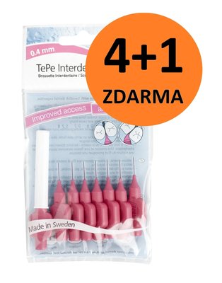 AKCE! TePe 0,40 mezizubní kartáčky růžové 8 ks 4+1 ZDARMA