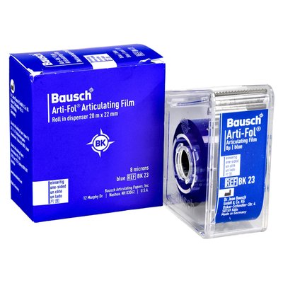 Folia artykulacyjna jednostronna 8µ niebieska 20 m BK 23 Bausch
