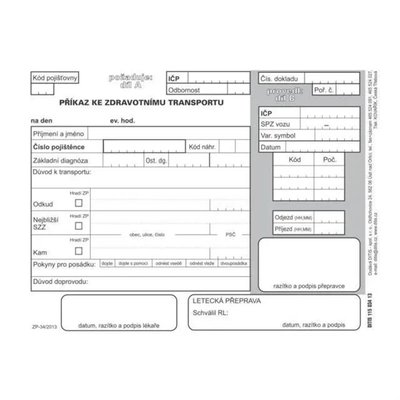 DITIS Příkaz ke ke zdravotnímu transportu 2x 50 listů