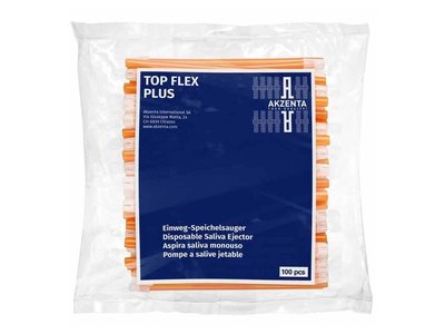 TOP FLEX jednorázové odsávací kanyly, 14,5cm, snímatelná čepička, oranžové, 100ks