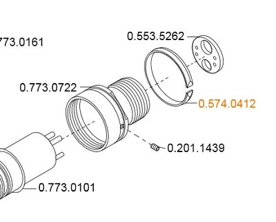 3F stříkačka - pojistný kroužek