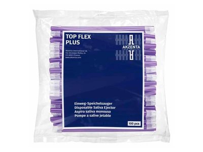 TOP FLEX jednorázové odsávací kanyly, 14,5cm, snímatelná čepička, lila, 100ks