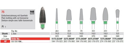 Edenta 75 - tvrdokovové frézy na akryláty - 1 ks