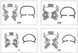 Fit Kofferdam spona Bicuspid č. 208 s krídelkami
