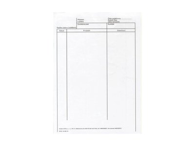 Zápis o průběhu ošetření - karton A4