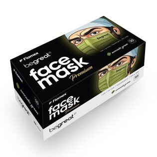 Maseczki Begreat IIR, 3-warstwowe, hipoalergiczne – avocado green – 50 pcs