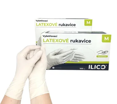 Rukavice ILICO Latexové extra jemné bez pudru - L