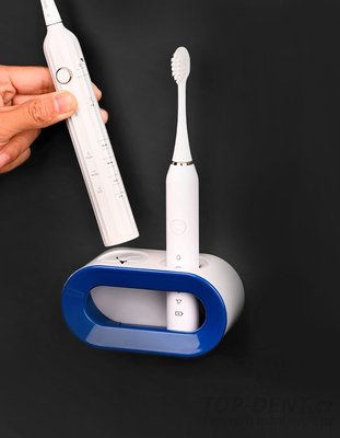 Nástěnný držák na elektrické kartáčky, 1 ks (bílá+modrá)