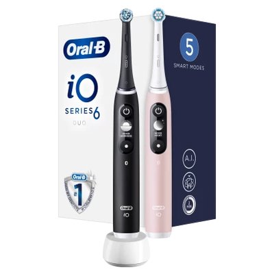 Oral-B iO6 Series Duo Pack Black/Pink elektrické zubní kartáčky