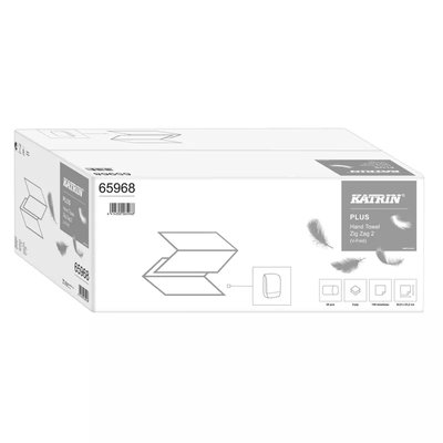 Ręczniki papierowe Katrin Plus składane ZZ 2 (Zig Zag 2) 20 x 150szt HANDY PACK 65968