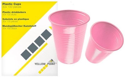 YELLOW POINT Plastové kelímky růžové,150ml-3000ks
