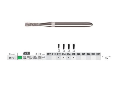 Diamant - obrácený kónus FG C (6ks)