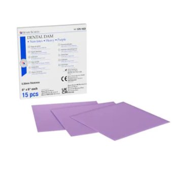 HS-kofferdam fialový DENTAL DAM bez latexu příchuť neutral 15 x 15 cm silný 15 ks