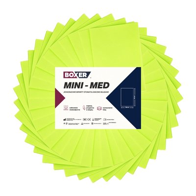 Serwety cięte składane MINI-MED 400 szt. Boxer - Limonkowe