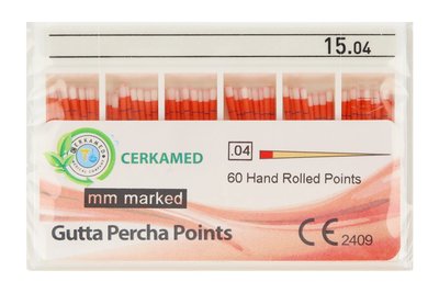 Ćwieki gutaperkowe 4% 60 szt. Cerkamed