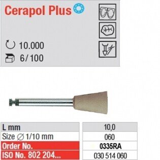 Gumki do ceramiki Edenta Cerapol Plus 0335RA oliwkowo-szare, kielich długi wąski, na kątnicę, polerowanie jednoetapowe