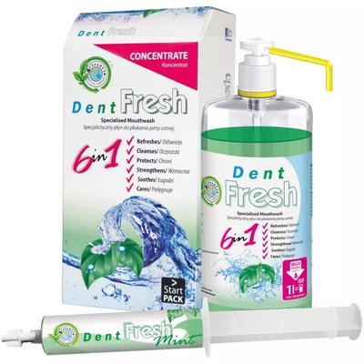 Dent Fresh MINT Zestaw Startowy 50ml + butelka z dozownikiem