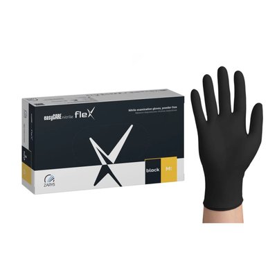 easyCARE flex Nitrile Rukavice Černá L 100ks