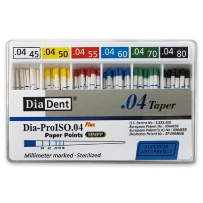 Papírové čepy Diadent vel.40, kon.4, 100 ks