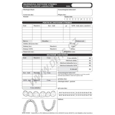 Zhotovení výrobků stom.laboratoře 50ks průpis.