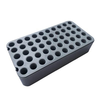 Stojan, 17 mm pro S-Monovette a zkumavky, bez úchytů, šedý