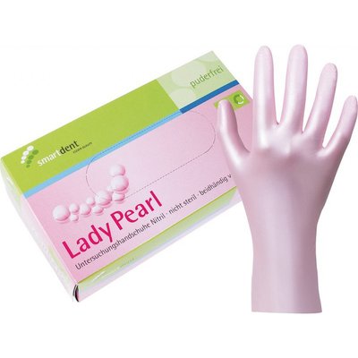 smartdent smart Lady Pearl Nitrilové Rukavice Bez Pudru Perleťová Růžová M 100ks