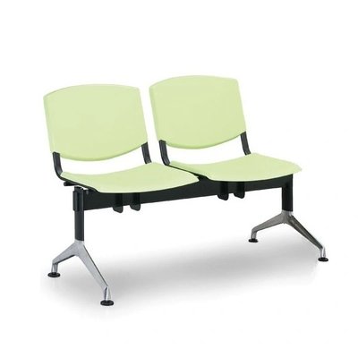 Plastová lavice žlutá SMILE Biedrax LC9952Z - podnož leštěný hliník, 2-místná