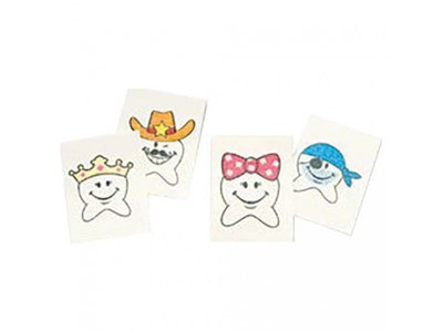 Třpytivá tetování s motivy zoubků - 144 ks