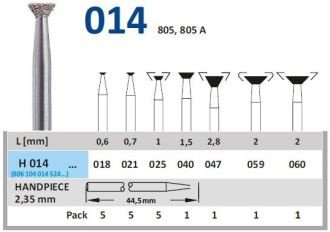 HORICO diamantové vrtáky - obrátený kónus ISO25