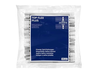 TOP FLEX jednorázové odsávací kanyly, 14,5cm, snímatelná čepička, transparentní, 100ks