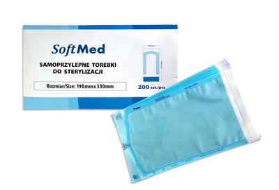 Torebki 190*330mm do sterylizacji 200szt./op SOFTMED