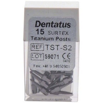 Titanové čepy Dentatus - krátké (7,8 mm), průměr 1,20 mm, 15 ks